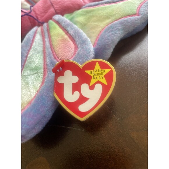 TY Beanie Babie Flitter the Butterfly Plush Toy - Pink/Purple - Picture 3 of 11